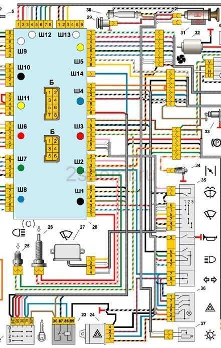 Схема электрооборудования ваз-2104 (карбюратор, инжектор) с описанием - сайт о знаменитом отечественном автомобиле гранта