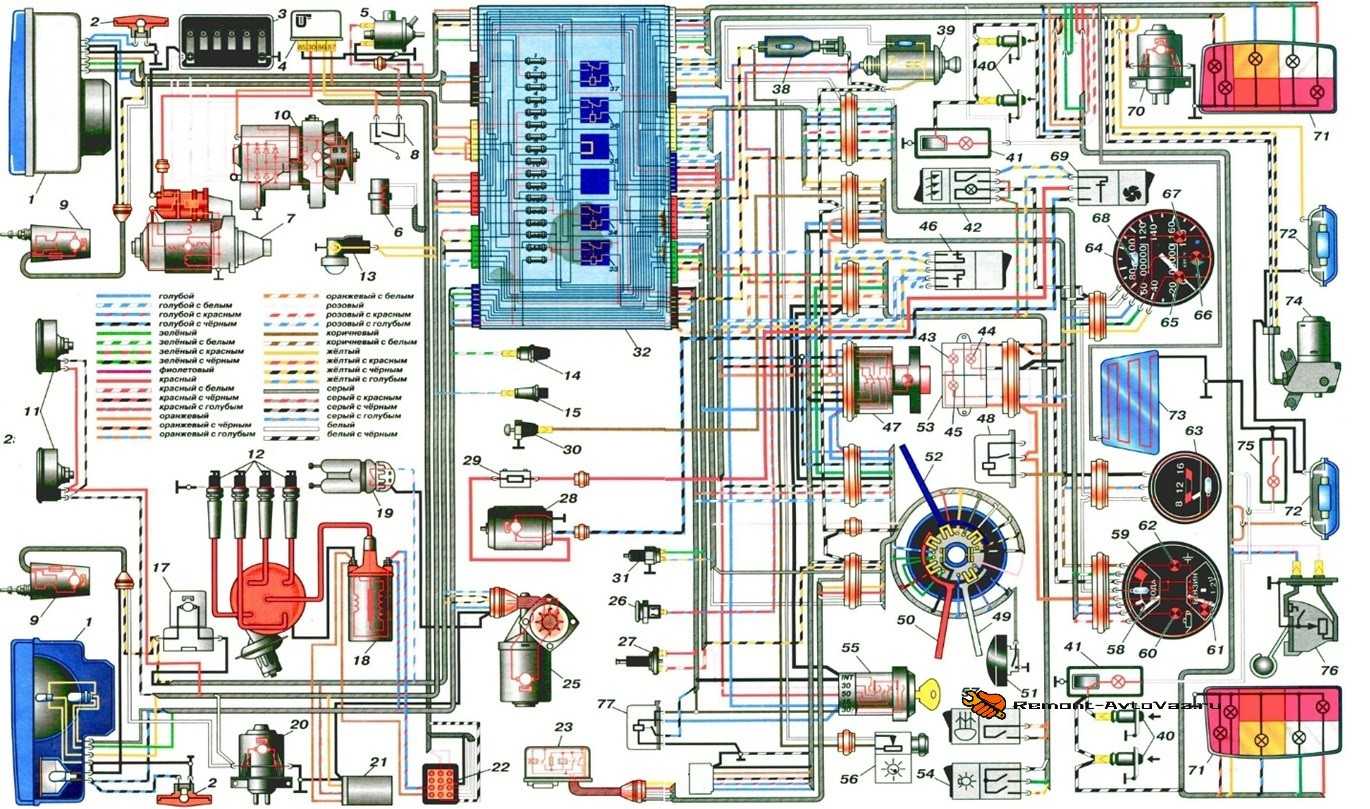Описание схемы электрооборудования ваз-2105