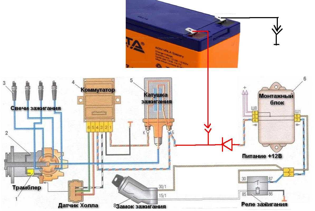 Присоединение проводов к модулю зажигания 21083, 21093, 21099, инжектор | twokarburators.ru